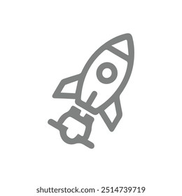 Rocket icon, rocket launched icon vector illustration isolated on white background. Rocket spaceship icon for web icon design.