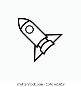 Rocket Icon. Launching Symbol. Applied for Design, Presentation, Website or Apps Elements - Vector.