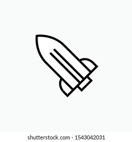 Rocket Icon - Launching Vector, Sign and Symbol for Design, Presentation, Website or Apps Elements.