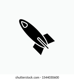 Rocket Icon - Launching Vector, Sign and Symbol for Design, Presentation, Website or Apps Elements.