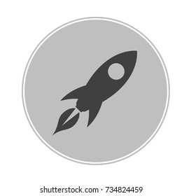 Rocket icon launch,ship.vector, illustration concept of business product on a market.
