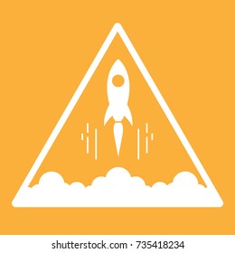 Rocket icon launch,ship.vector, illustration concept of business product on a market.
