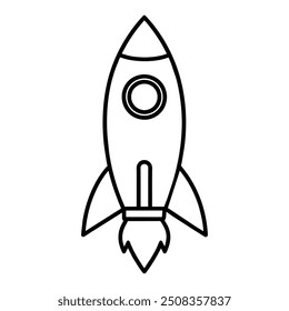 rocket icon. line art and editable stroke.