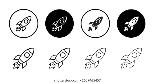Rocket icon Line Art Logo set