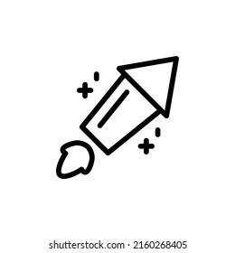 Rocket Icon. Line Art Style Design Isolated On White Background