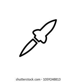rocket icon line art vector template