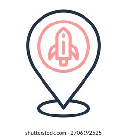 Rocket Icon Line Ilustración vectorial de diseño de color