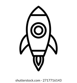 Rocket Icon Line Ilustración vectorial de diseño