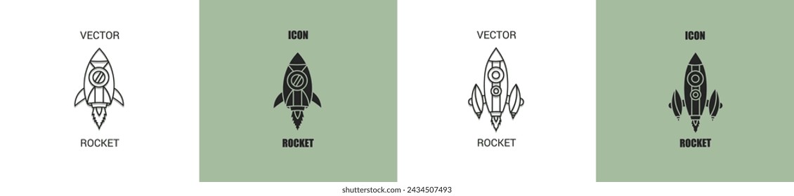 Rocket icon line. Rocket illustrationvector.