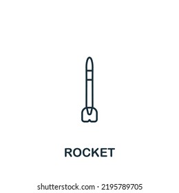 Raketensymbol. Line simple line Weapon Symbol für Vorlagen, Webdesign und Infografiken