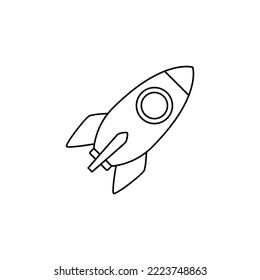 Rocket icon in line style icon, isolated on white background