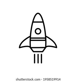 Rocket icon line style vector for your web, mobile app logo UI design