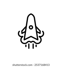 rocket icon line style vector