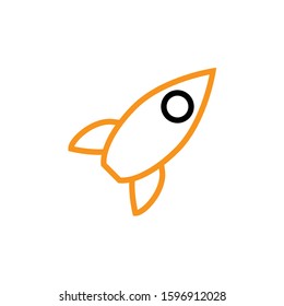 Rocket icon. Line and two colour design template