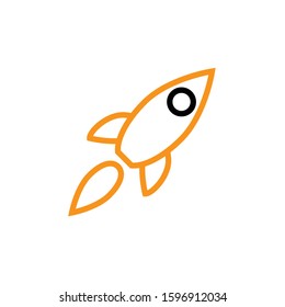 Rocket icon. Line and two colour design template