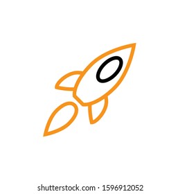 Rocket icon. Line and two colour design template