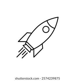 Rocket icon linear logo isolated