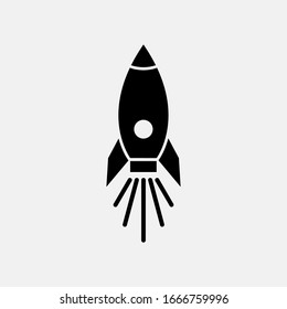 Rocket icon logo design, startup symbol. simple flat vector illustration