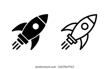 Rocket icon logo design. Startup sign and symbol. rocket launcher icon