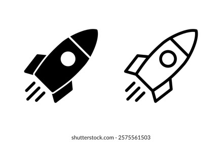 Rocket icon logo design. Startup sign and symbol. rocket launcher icon