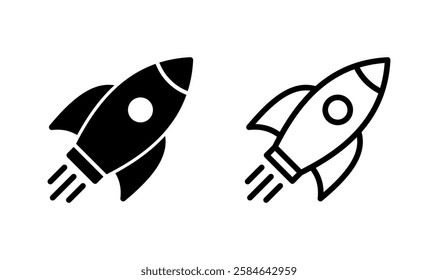 Rocket icon logo design. Startup sign and symbol. rocket launcher icon