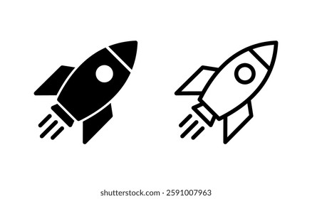 Rocket icon logo design. Startup sign and symbol. rocket launcher icon