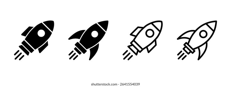 Rocket icon logo design. Startup sign and symbol. rocket launcher icon