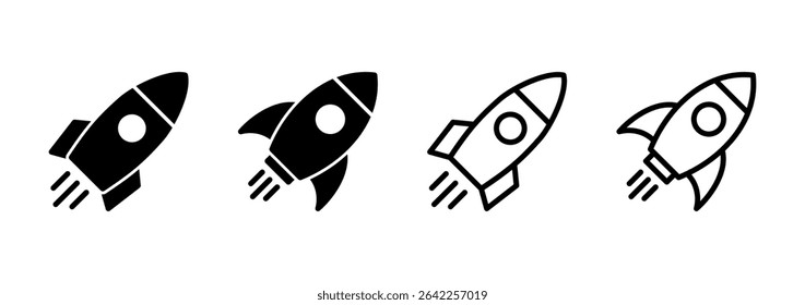 Rocket icon logo design. Startup sign and symbol. rocket launcher icon