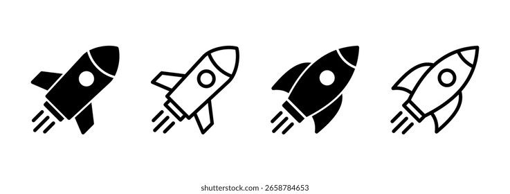 Rocket icon logo design. Startup sign and symbol. rocket launcher icon