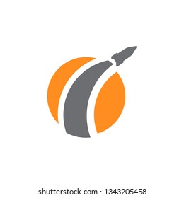 Rocket icon logo design template