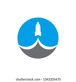 Rocket icon logo design template