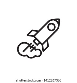 rocket icon, logo design template 