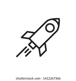 rocket icon, logo design template 