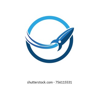 Rocket icon logo design template