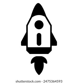 Rocket icon or logo illustration outline black style