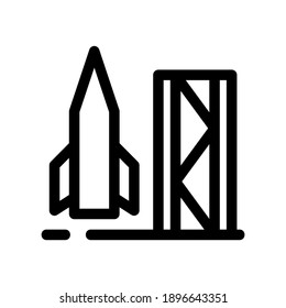 icono de cohete o logotipo símbolo de signo aislado ilustración vectorial - iconos vectoriales de estilo negro de alta calidad
