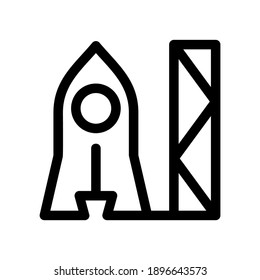 icono de cohete o logotipo símbolo de signo aislado ilustración vectorial - iconos vectoriales de estilo negro de alta calidad
