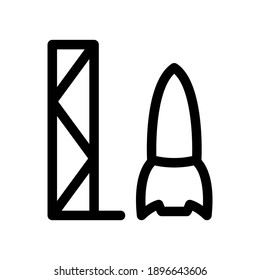 icono de cohete o logotipo símbolo de signo aislado ilustración vectorial - iconos vectoriales de estilo negro de alta calidad
