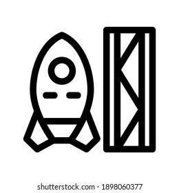 icono de cohete o logotipo símbolo de signo aislado ilustración vectorial - iconos vectoriales de estilo negro de alta calidad
