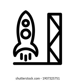 Raketensymbol oder Logo einzeln auf Zeichen, Vektorgrafik - hochwertige Vektorsymbole auf schwarzem Hintergrund
