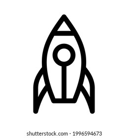 Raketensymbol oder Logo einzeln auf Zeichen, Vektorgrafik - hochwertige Vektorsymbole auf schwarzem Hintergrund
