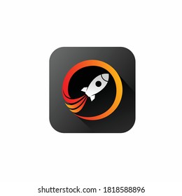 rocket icon logo with simple concept