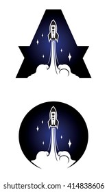 Rocket icon. Rocket logo. Rocket symbol. Rocket launch icon