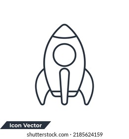 Ilustración vectorial del logotipo del icono del cohete. plantilla de símbolo de inicio para colección de diseño gráfico y web
