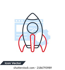 Rocket icon logo vector illustration. startup symbol template for graphic and web design collection