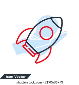 rocket icon logo vector illustration. startup symbol template for graphic and web design collection