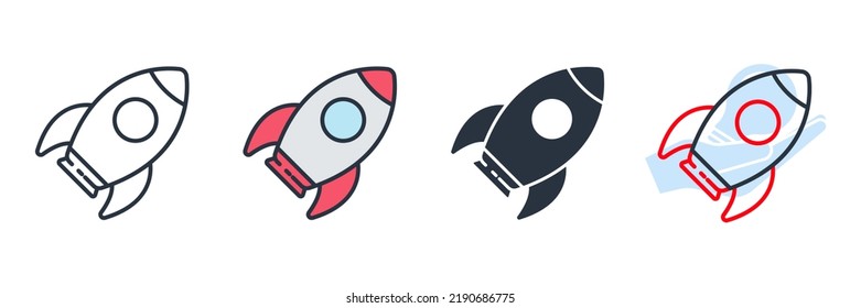 rocket icon logo vector illustration. startup symbol template for graphic and web design collection