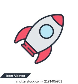 rocket icon logo vector illustration. startup symbol template for graphic and web design collection