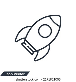 ilustración vectorial del logotipo del icono del cohete. plantilla de símbolo de inicio para colección de diseño gráfico y web