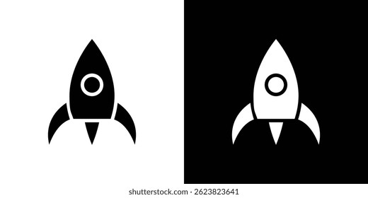 Rocket icon for logo web mobile app UI design.